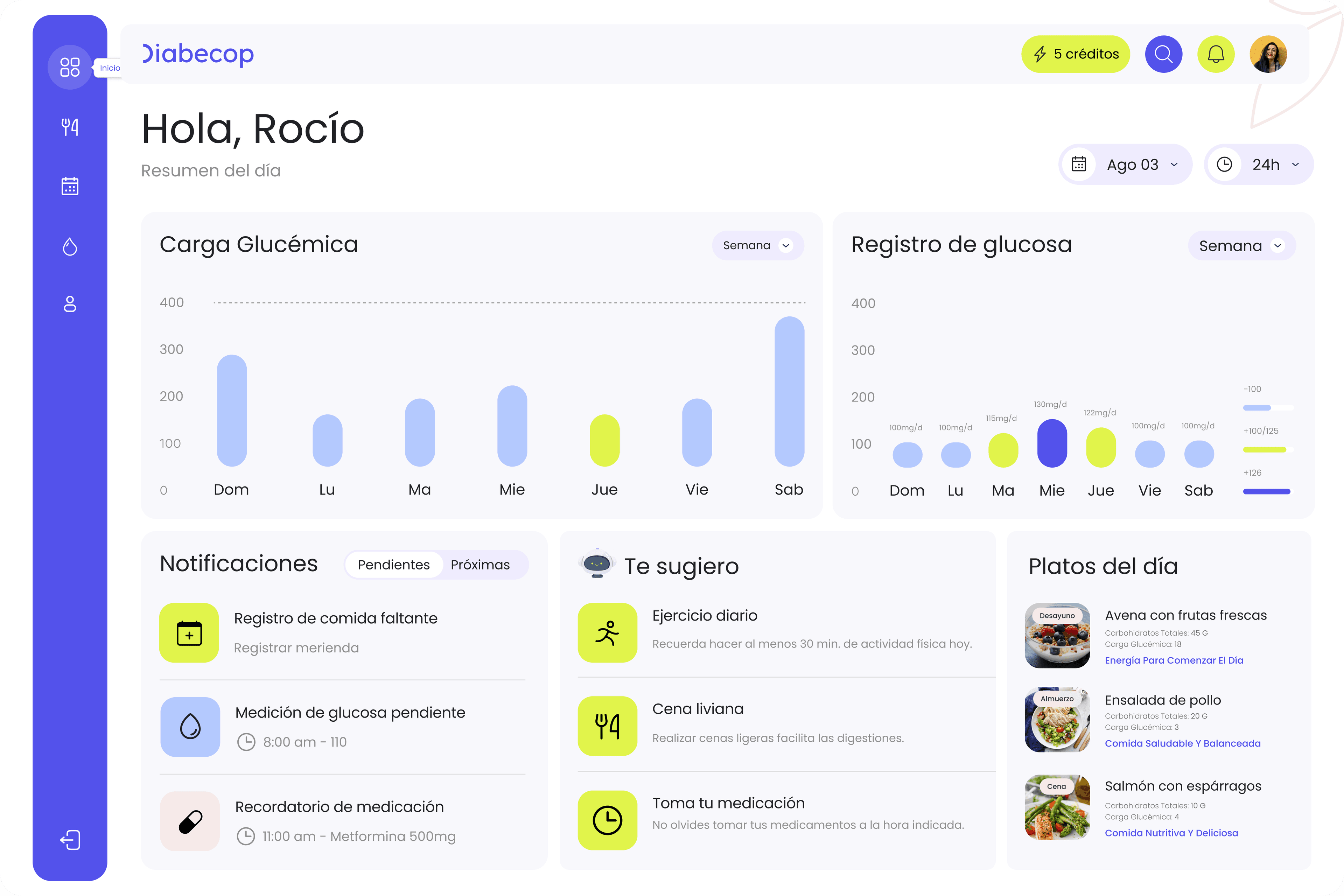 Vista home de la aplicacion